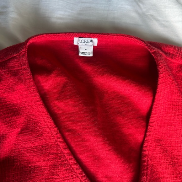 JCrew Red front tie textured blouse - Picture 3 of 3